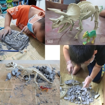 3D Plastikowy model dinozaura do wydobycia z gliny - Velociraptor [13180000406]